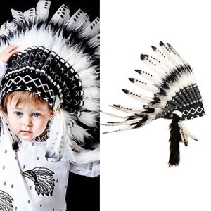 Coiffe indienne amérindienne, coiffe indienne, coiffe de plumes de dinde costume de carnaval indien, bandeau de plumes warbonnet, bonnet de - France